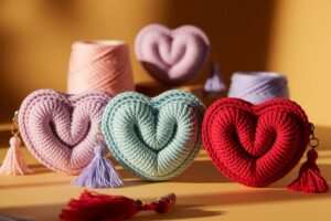 10 Crochet Puff-Heart Wristlet Ideas