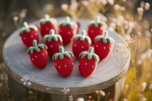 10 Crochet Strawberry Patch Hair Clips Ideas