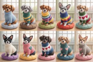 Crochet Top Down Pet Sweater Ideas