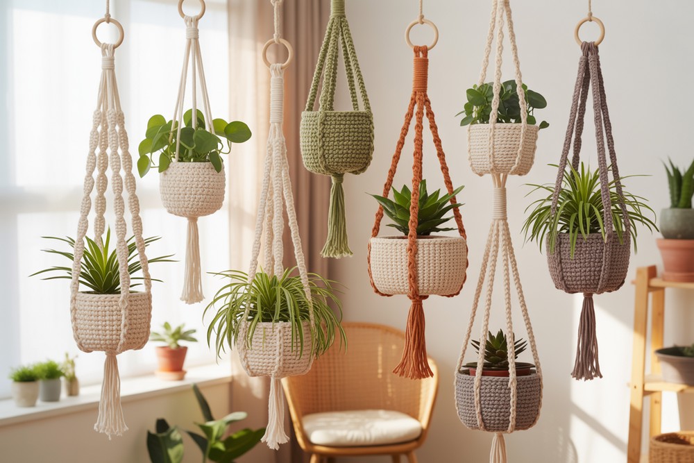 Crochet Three Tier Plant Hanger Ideas