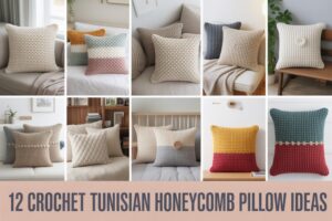 Crochet Tunisian Honeycomb Pillow Ideas