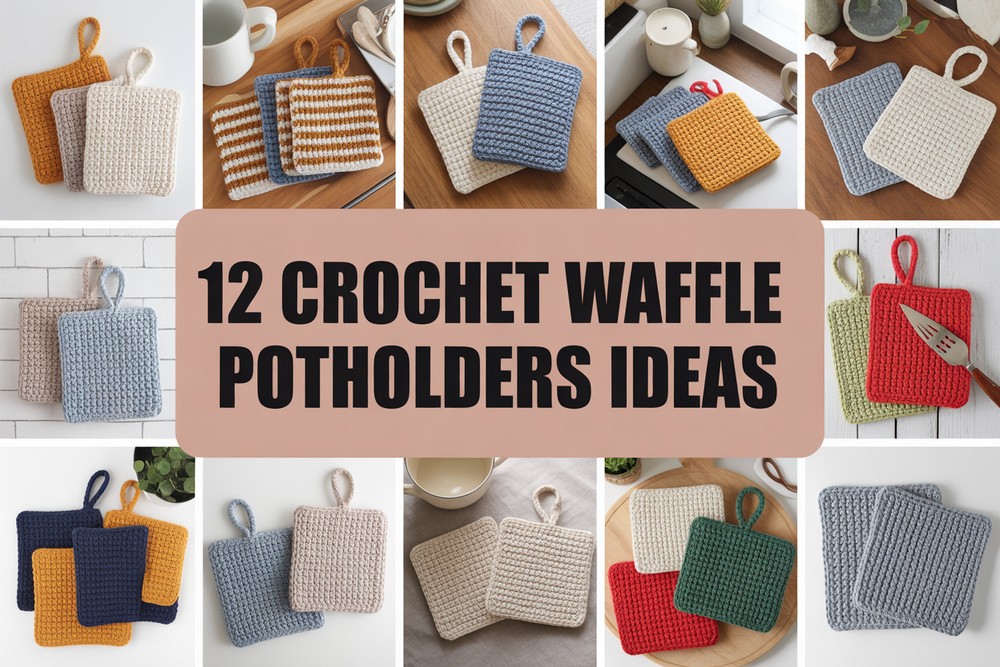 Crochet Waffle Potholders Ideas