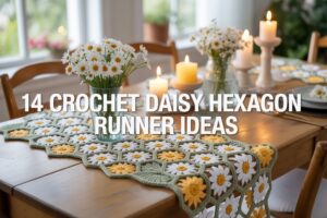 14 Crochet Daisy Hexagon Runner Ideas
