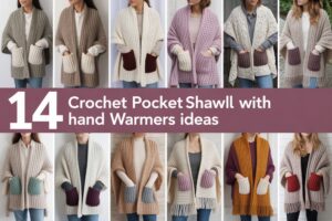 Crochet Pocket Shawl with Hand Warmers Ideas