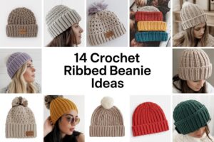 Crochet Ribbed Beanie Ideas