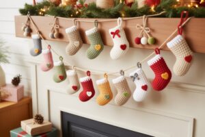Crochet Mini Stocking Garland