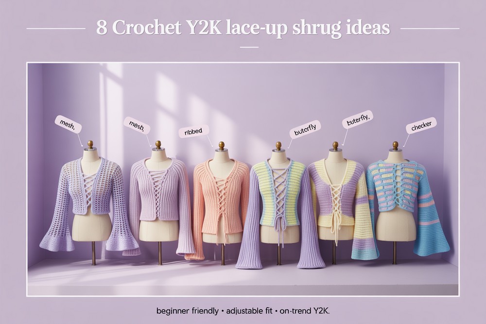 Crochet YK Lace Up Shrug Ideas