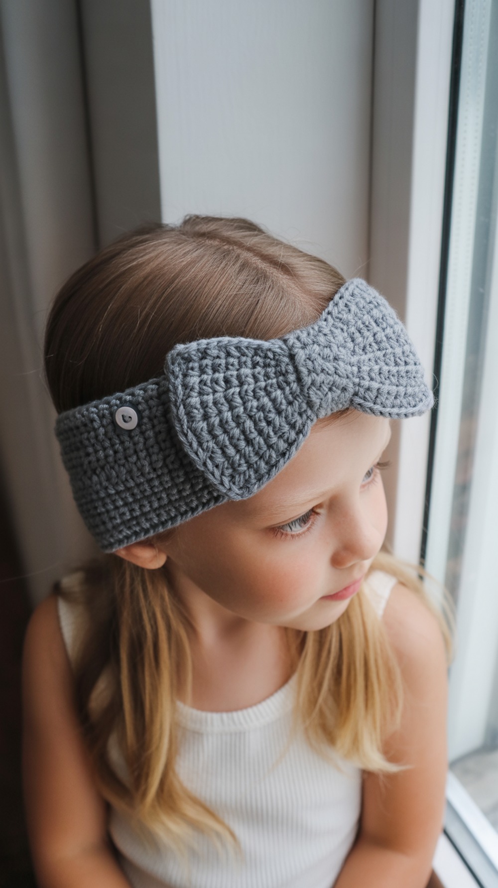 Bow Headband with Button Back