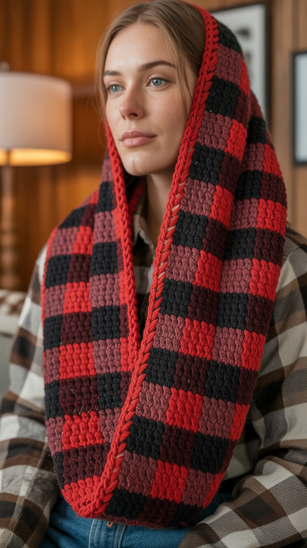 Cabin Buffalo Plaid Infinity Scarf