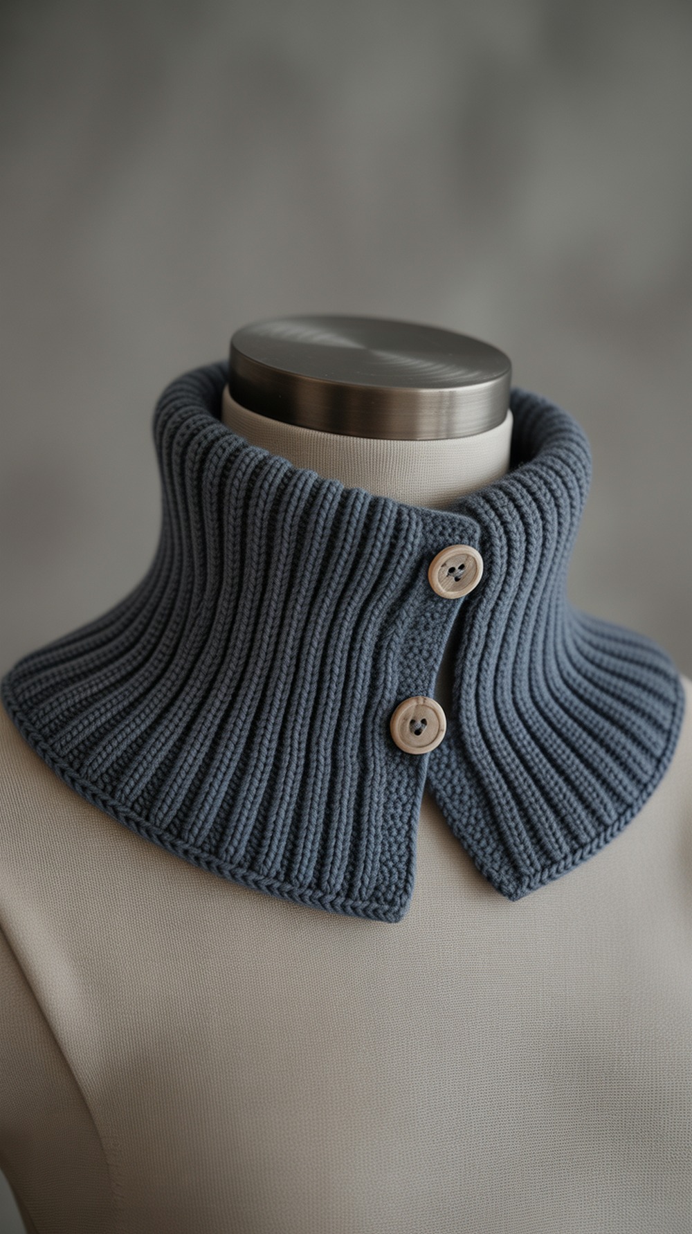 Classic Button Up Ribbed Neck Warmer