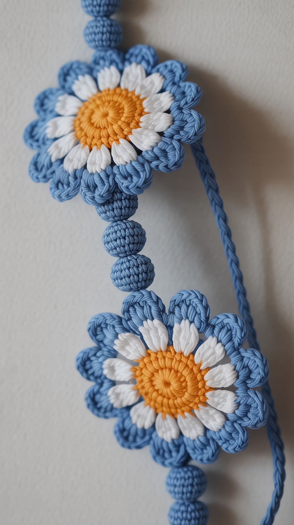 Cornflower Blue Petals + Crochet Beads