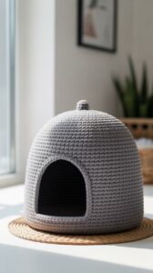 12 Crochet Cat Cave Pod Ideas - Yarn Nest Studio