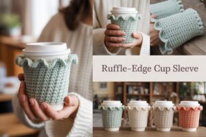 Crochet Ruffle-Edge Cup Sleeve Ideas