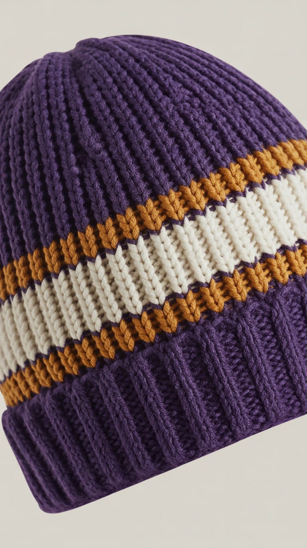 Crochet Striped Sports Team Beanie