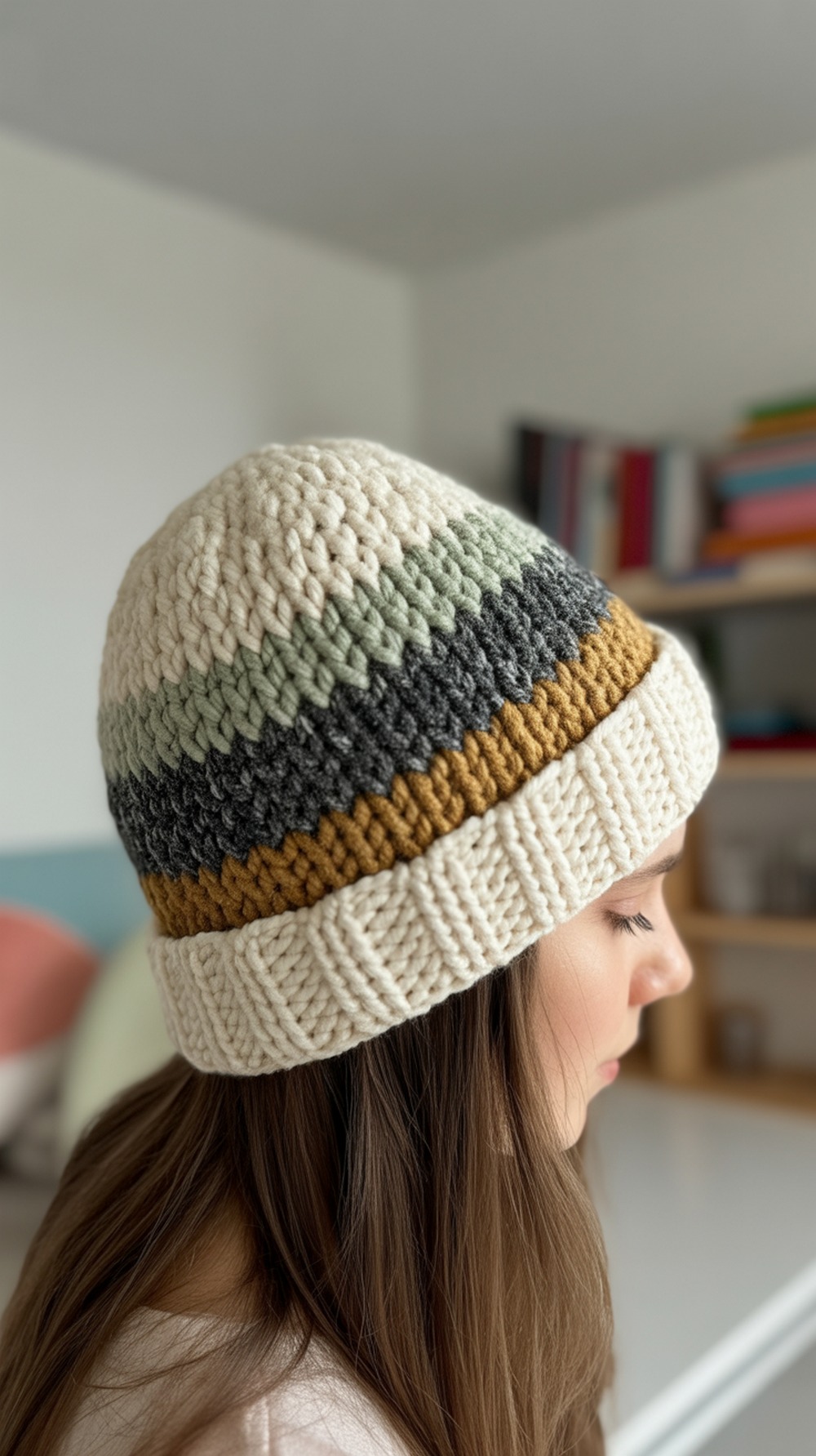 Crochet Vintage Stripes Beanie