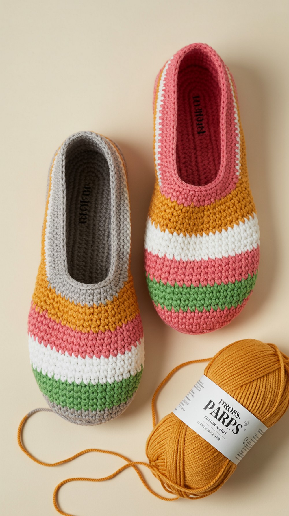 DROPS “On Point” Striped Slippers
