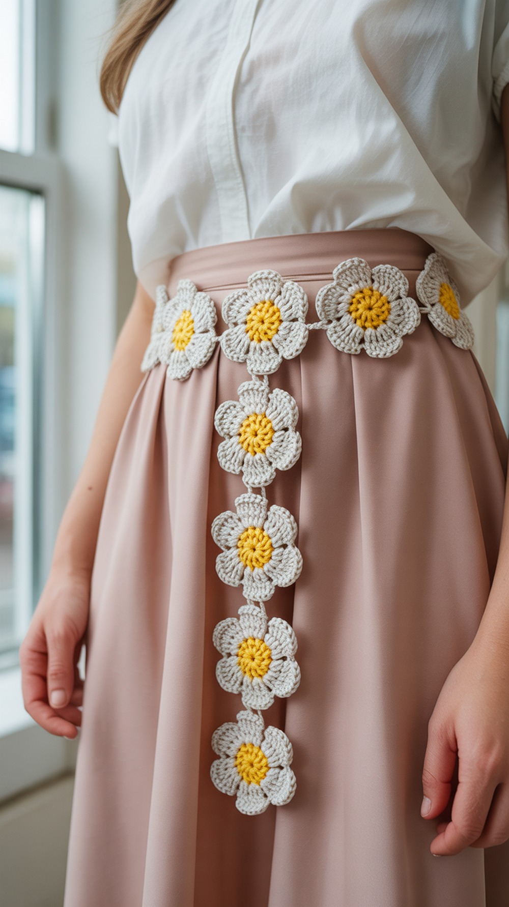 Easy Flower Chain Headband (Scaled to Belt)