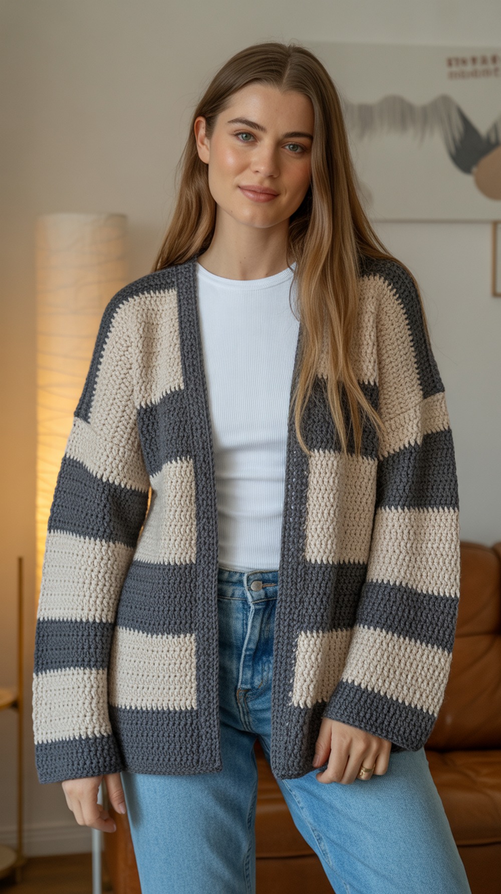 Easy Striped Cardigan