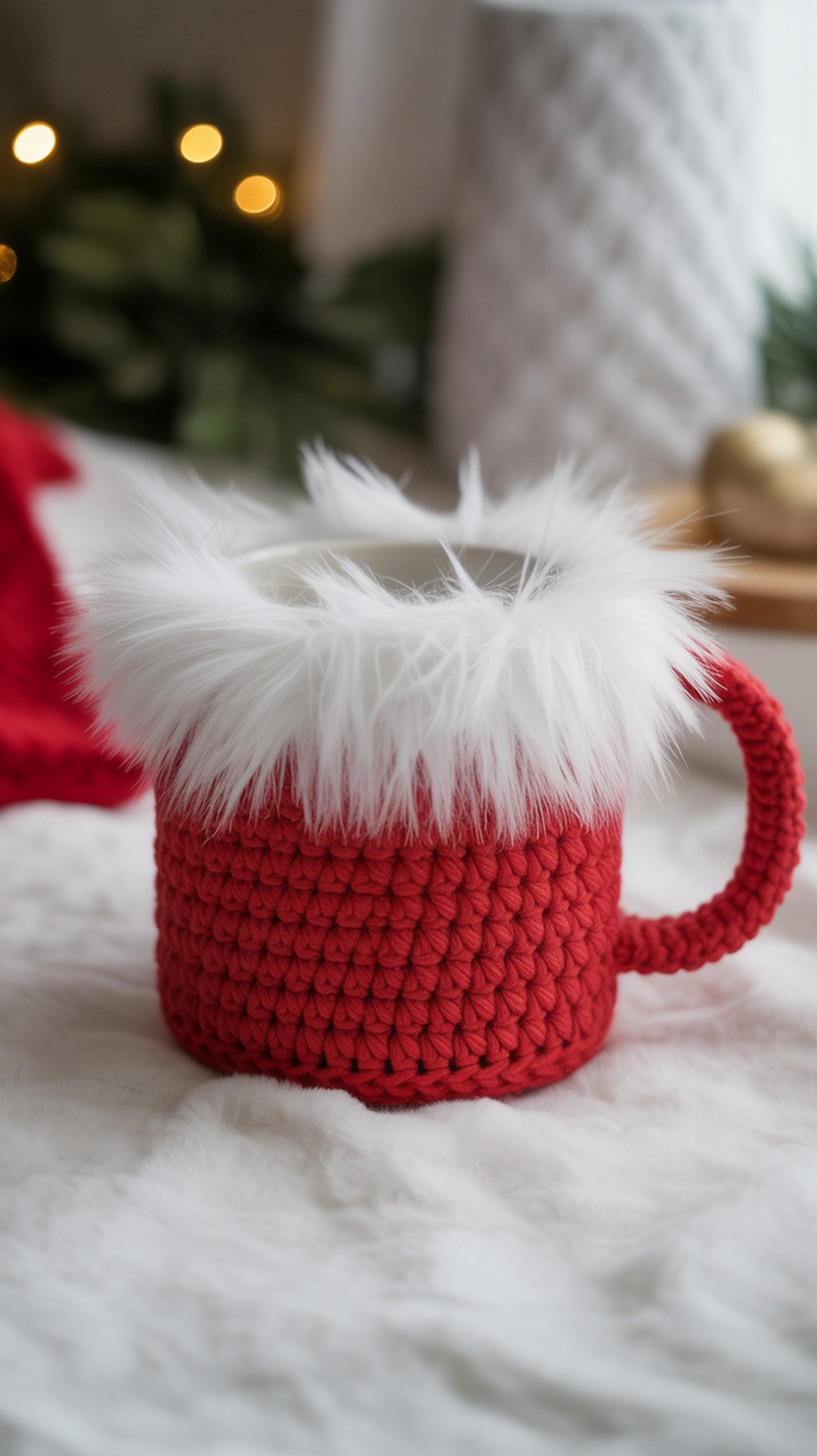 Faux Fur Ruffle Coffee Sleeve