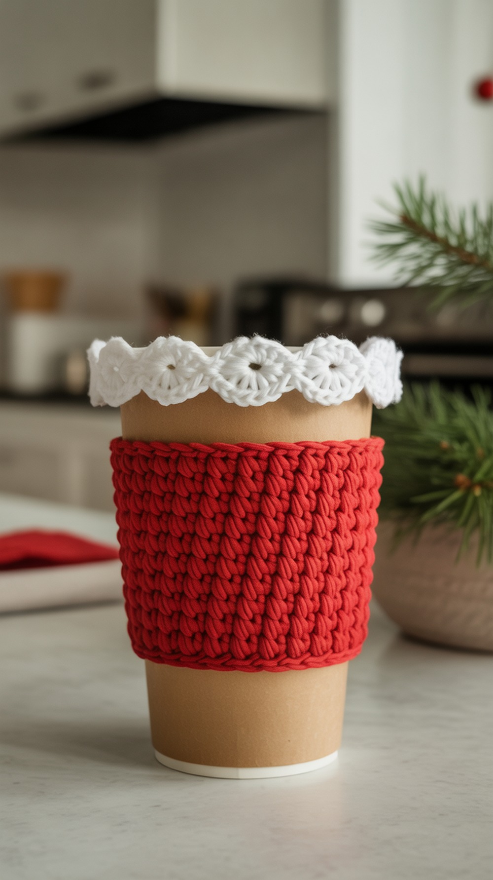 Festive Scalloped Top Coffee Cup Sleeve