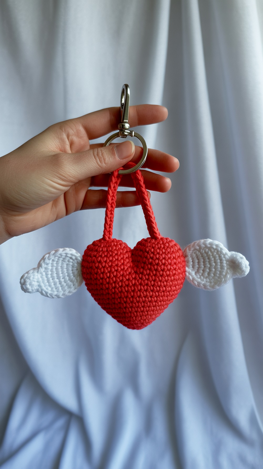 Heart Keychain with Wings