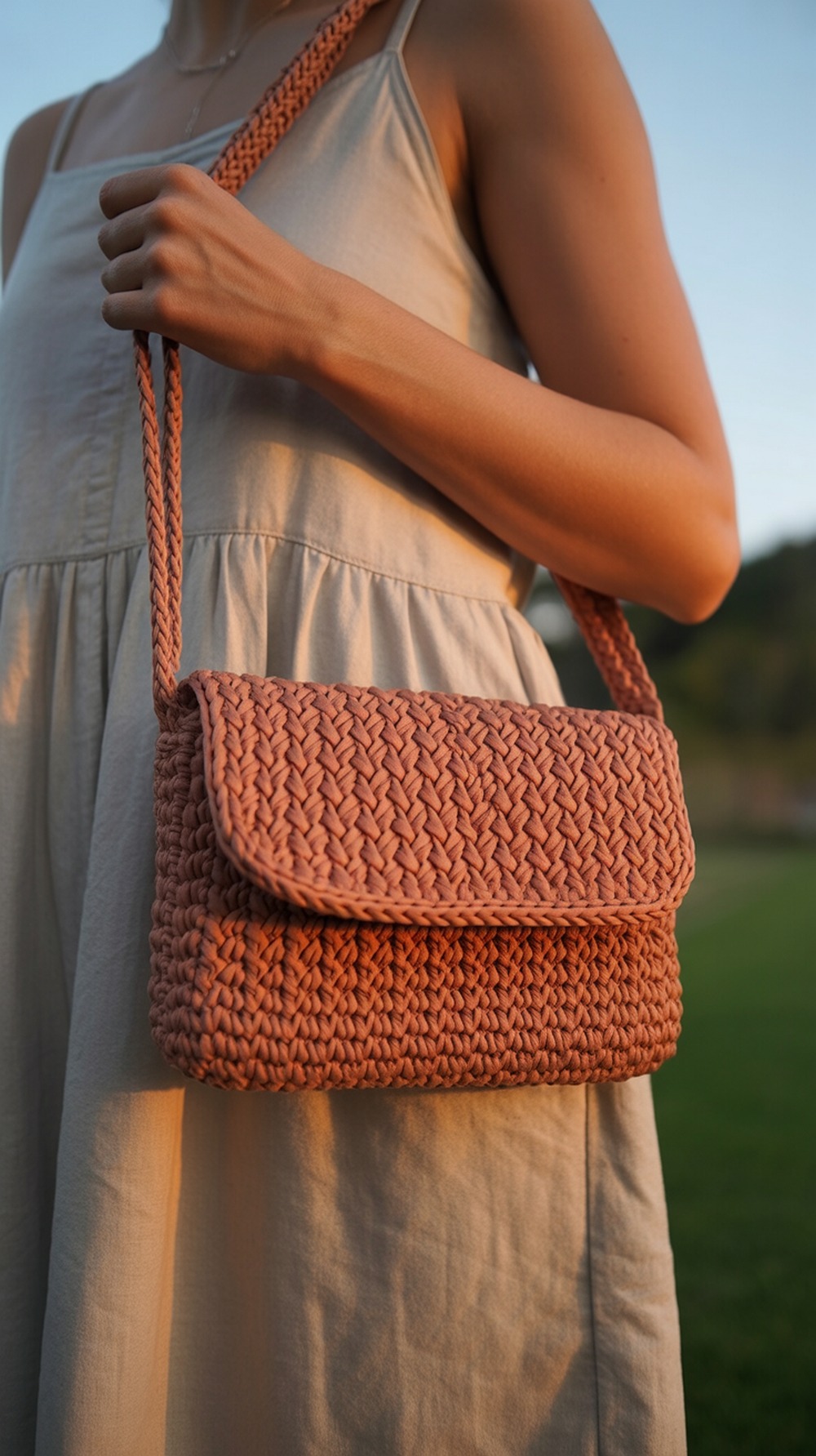 Herringbone Crossbody Boho Bag