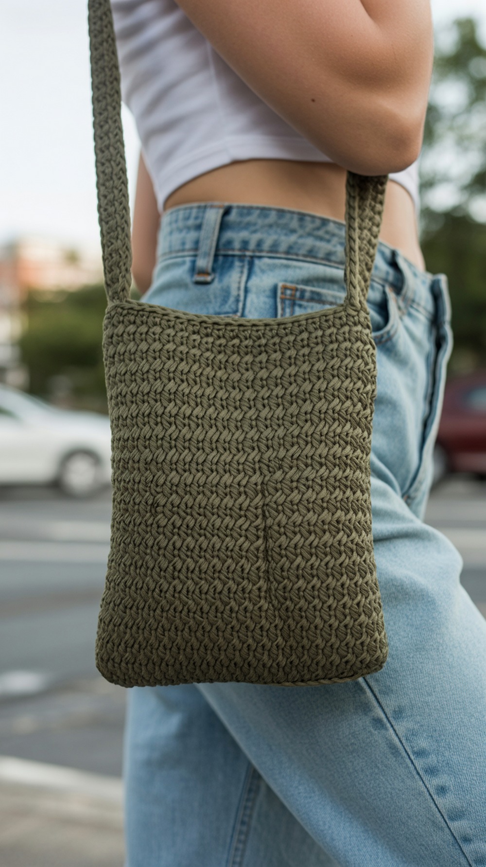 Herringbone Hipster Bag