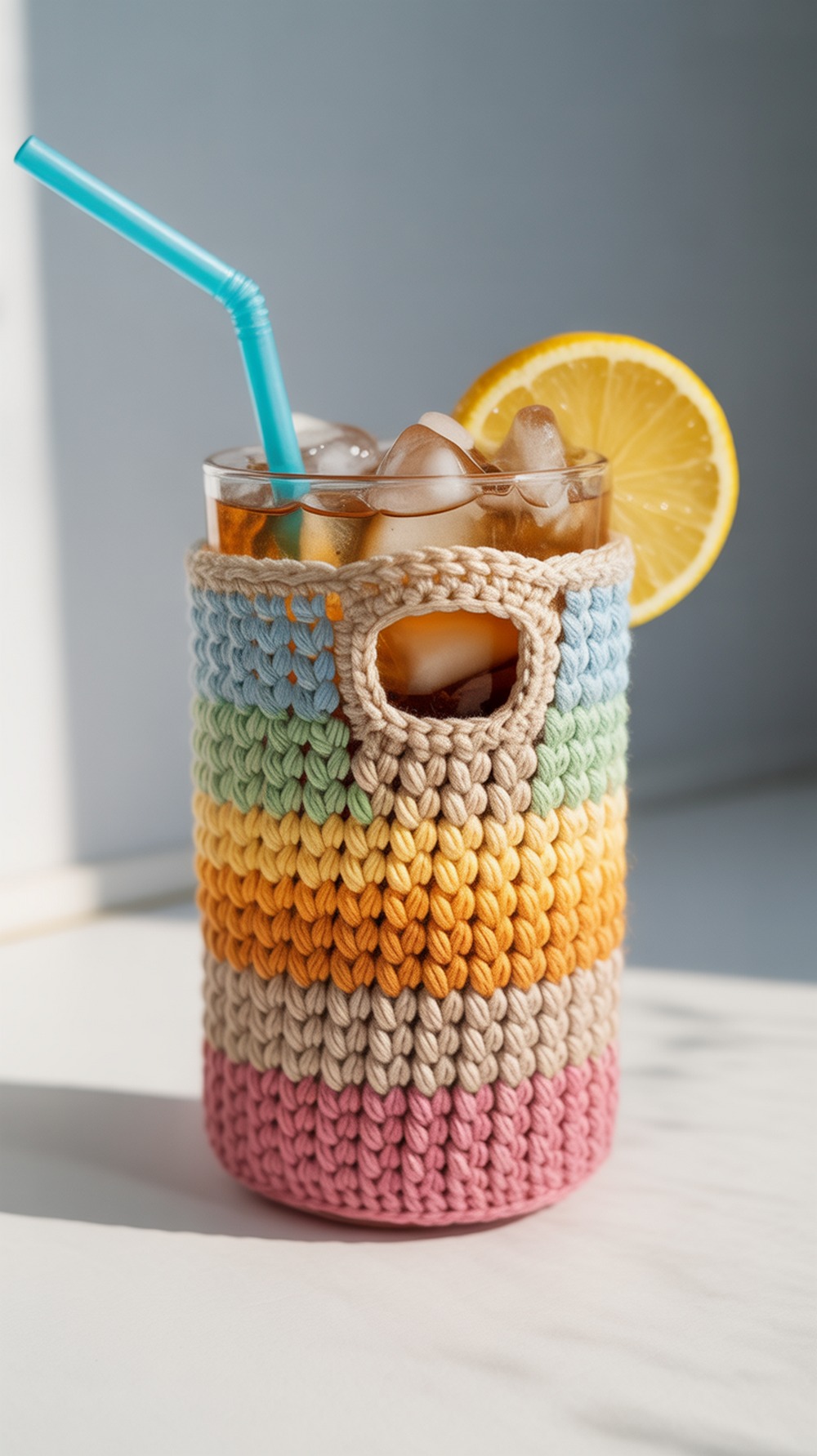 Iced Coffee Cozy with Hand Sleeve