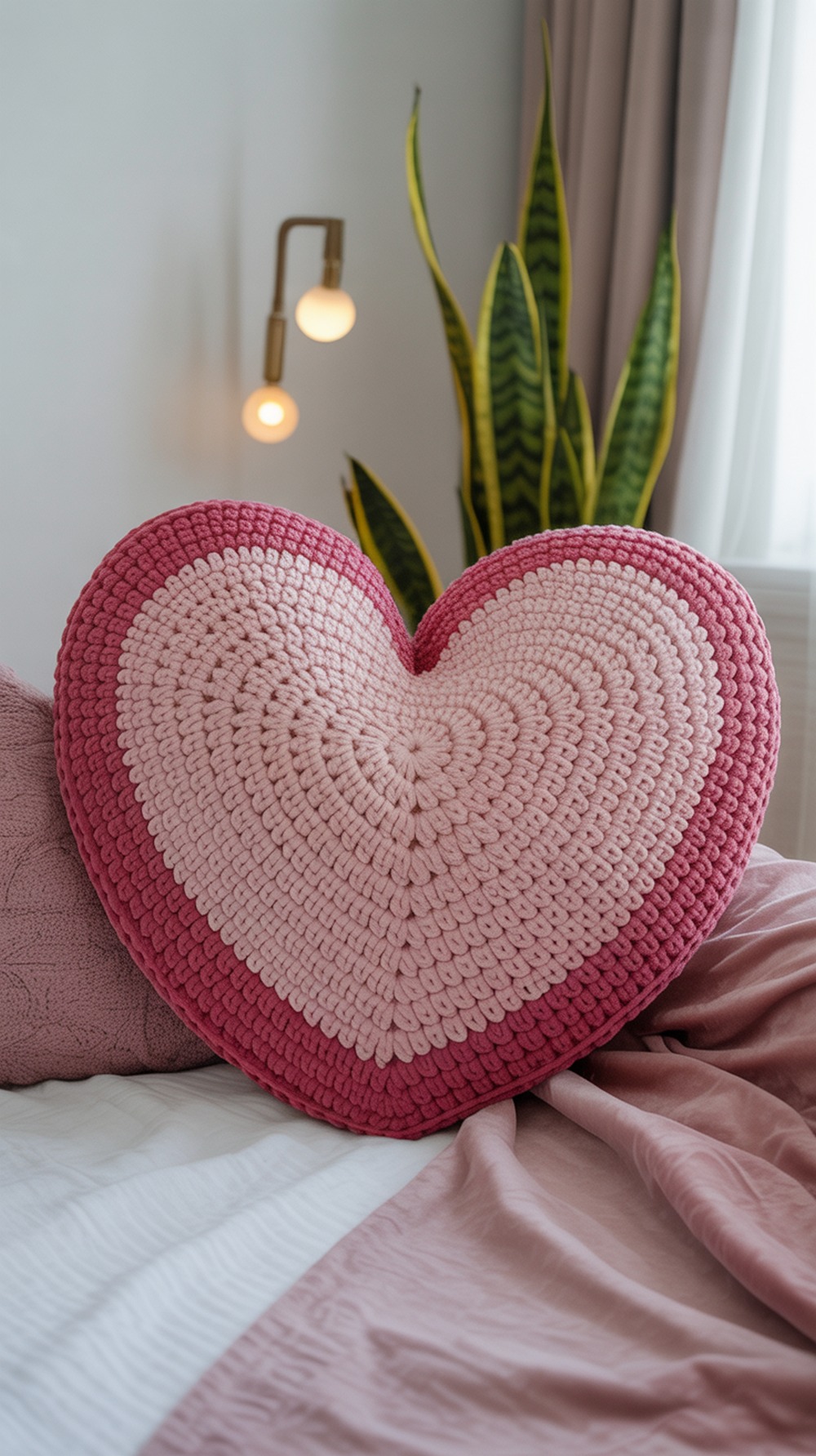 Jumbo Blanket Yarn Heart Floor Pillow