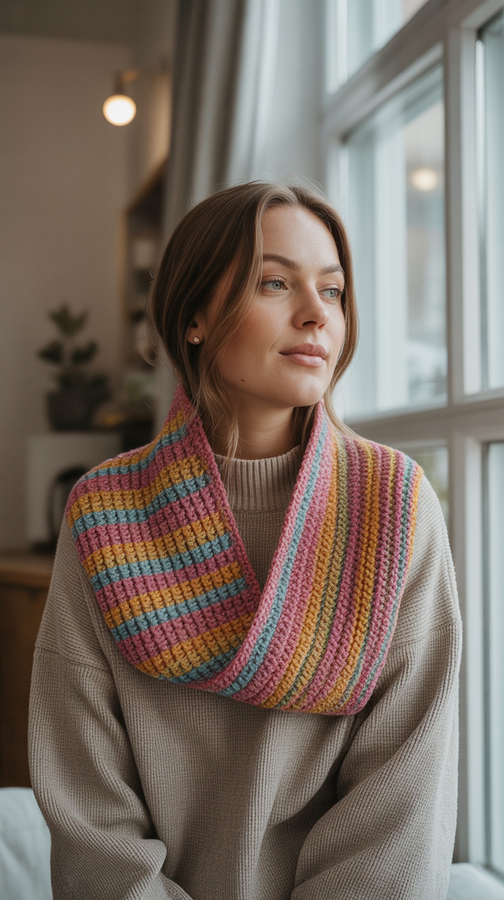 Knit Look Third Loop Cowl