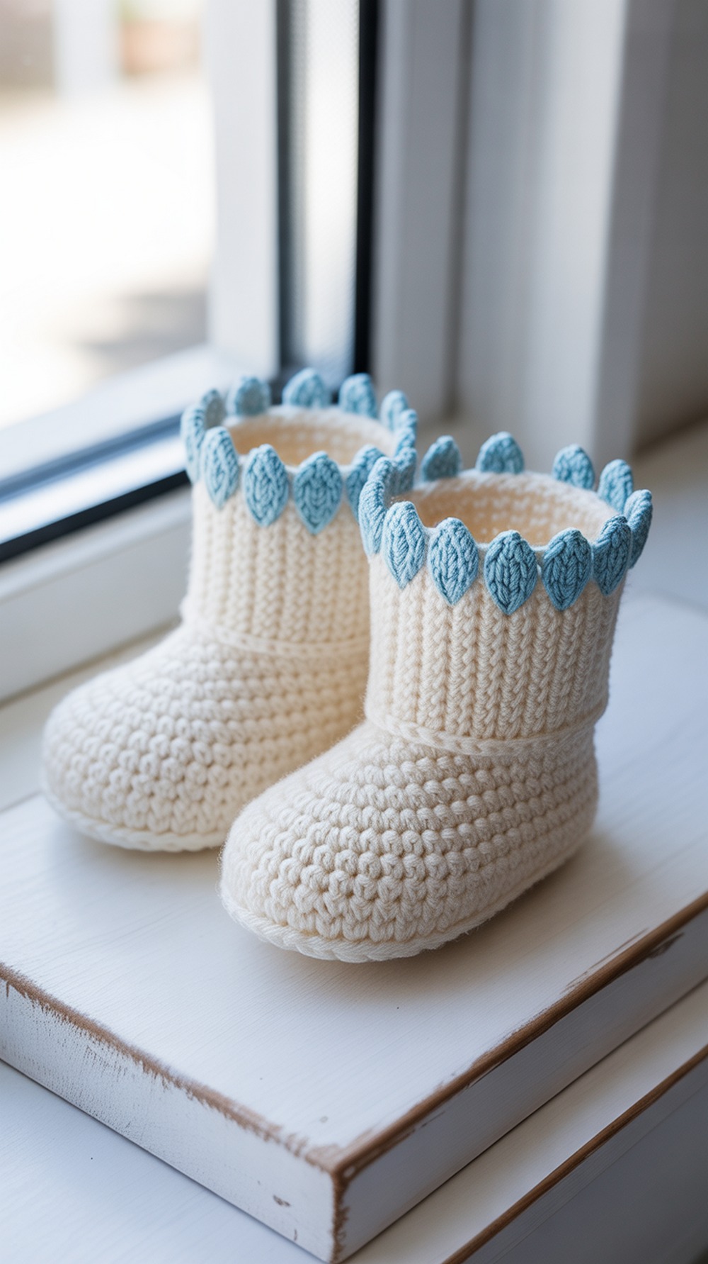 Loopy Love Booties with Tulip Accent