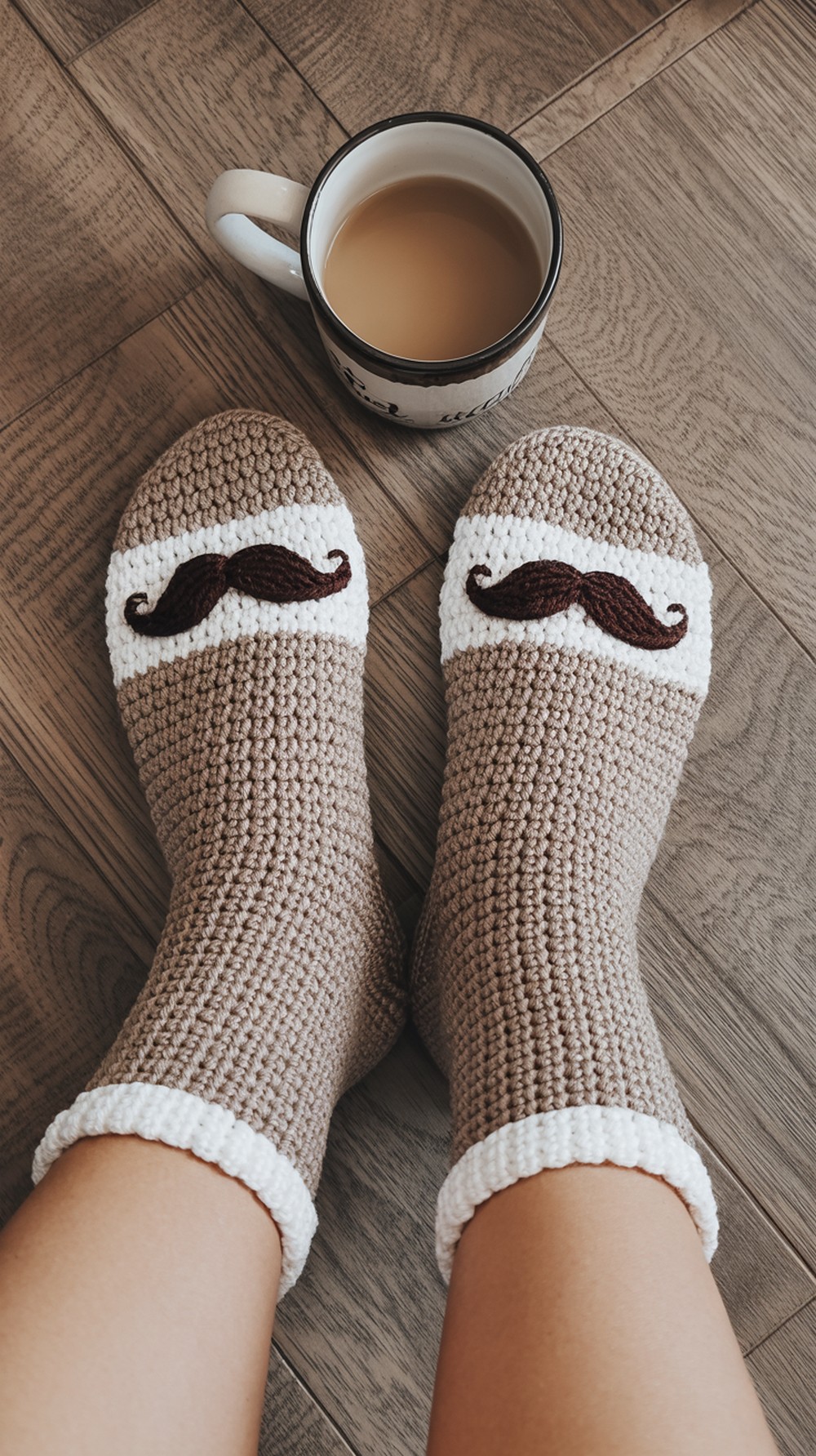 Mustache Slipper Socks