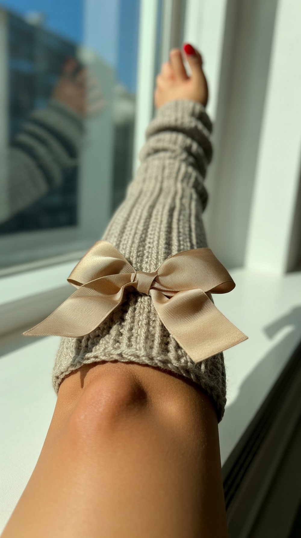 No Sew Bow Detail Leg Warmers