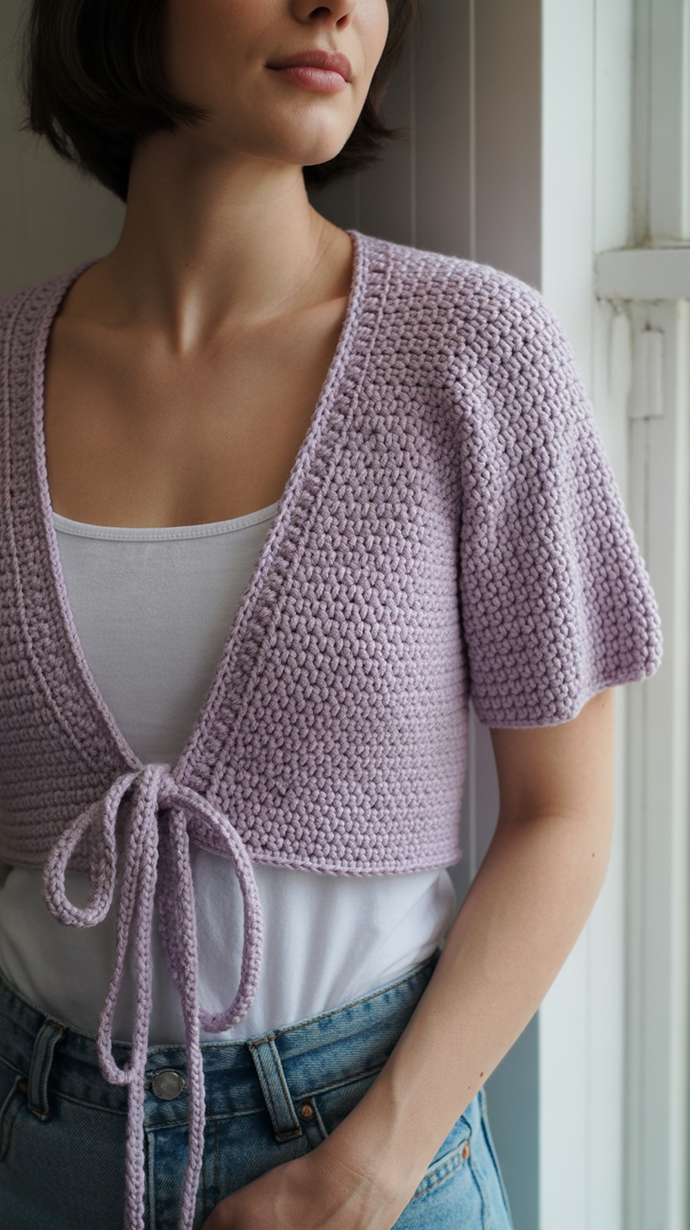 Pixie Bolero with Tie Front