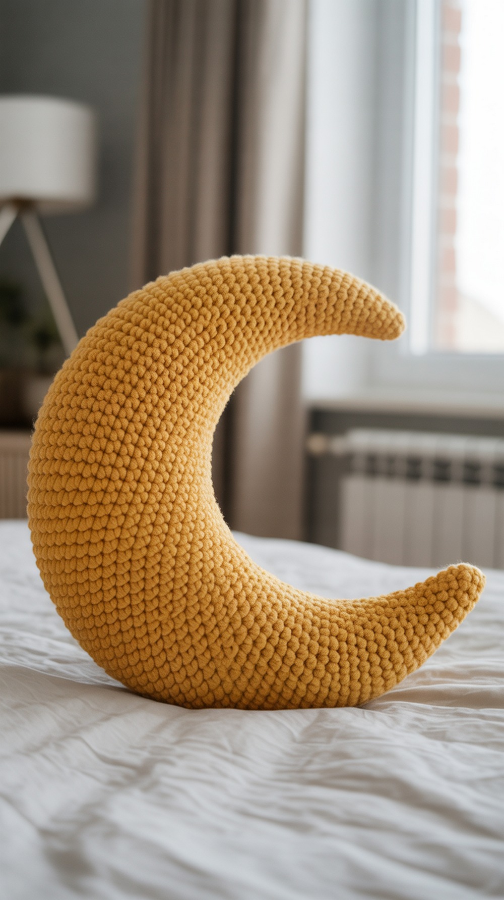 Plush Crescent Moon Pillow