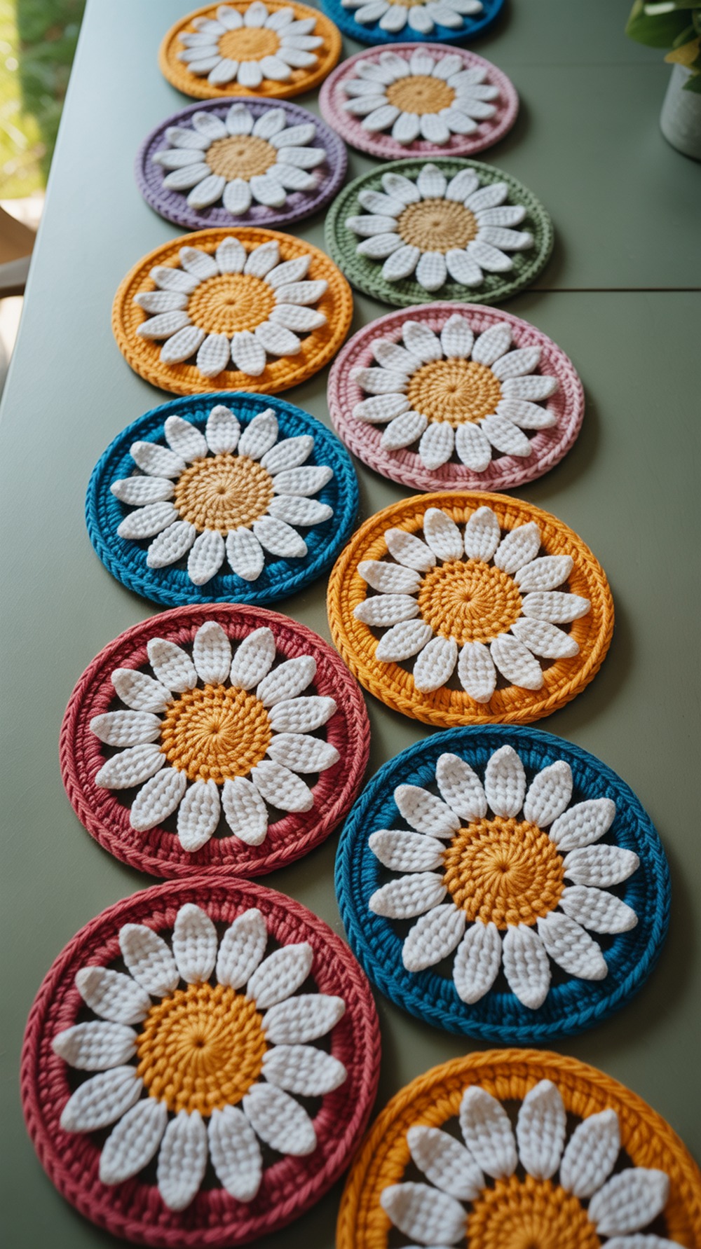 Red Heart Field of Daisies Crochet Blanket