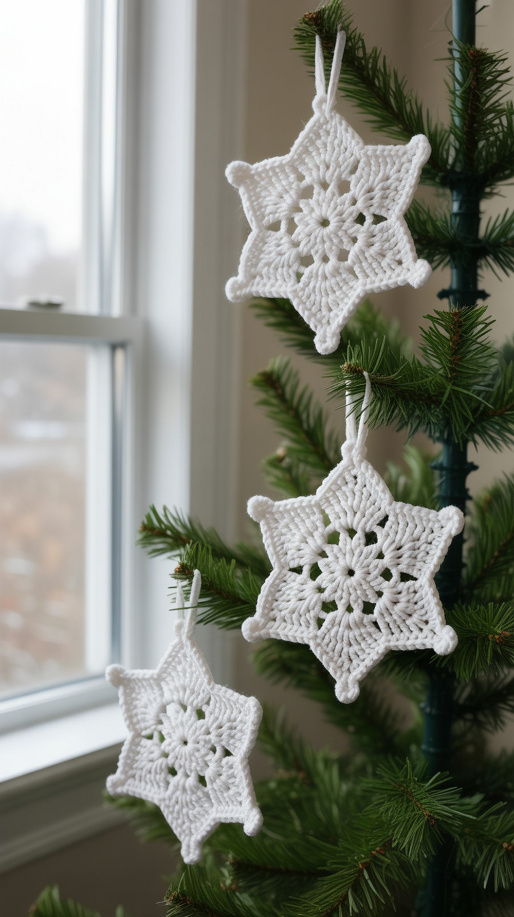 Red Heart Snowflake Ornament