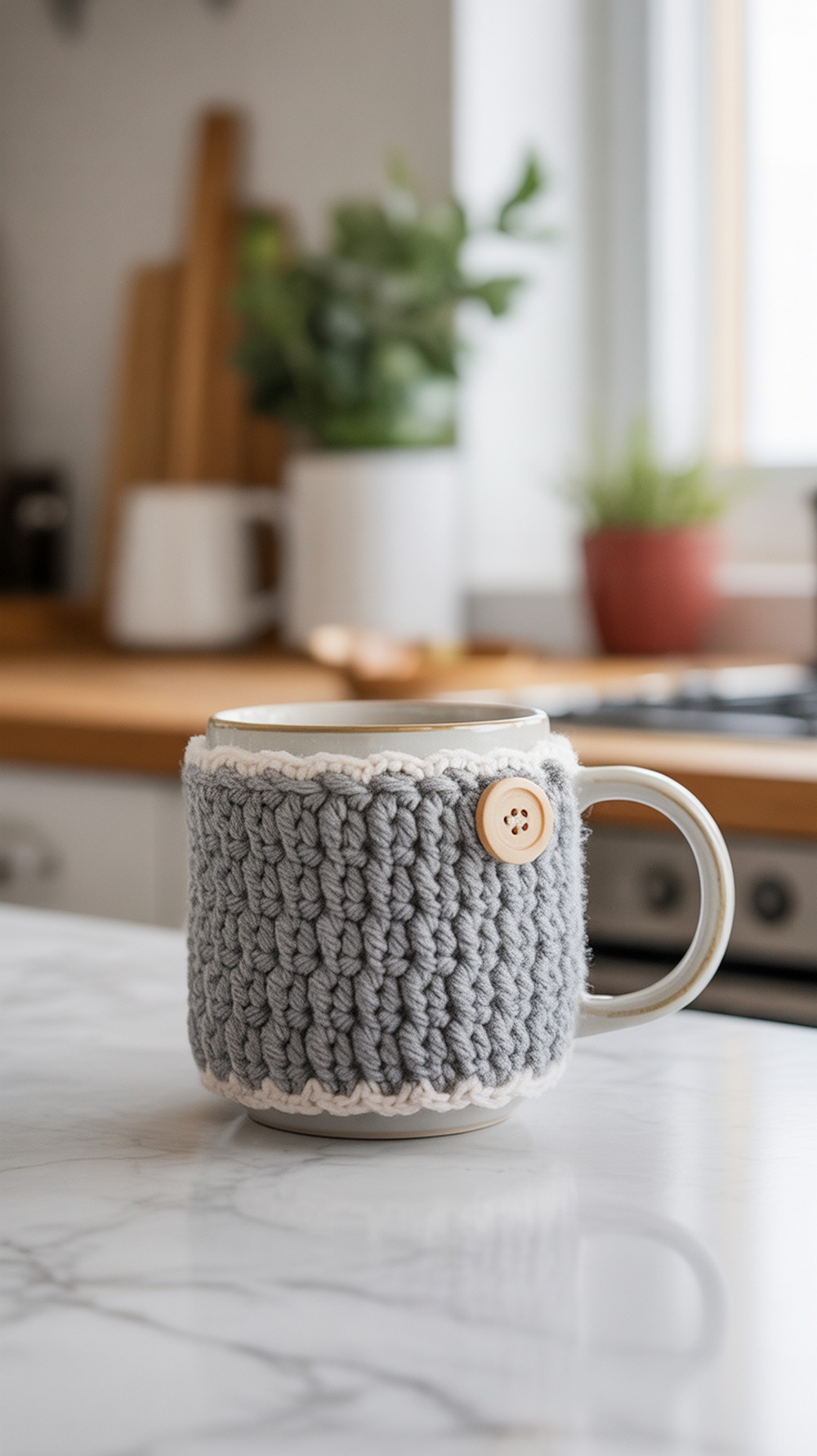 Simple Mug Cozy with Optional Scallop Edge