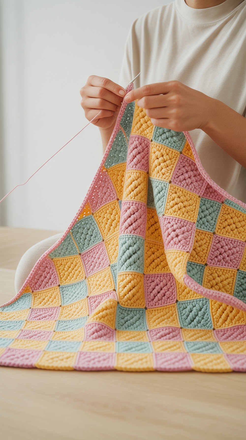 Step by Step Entrelac Baby Blanket