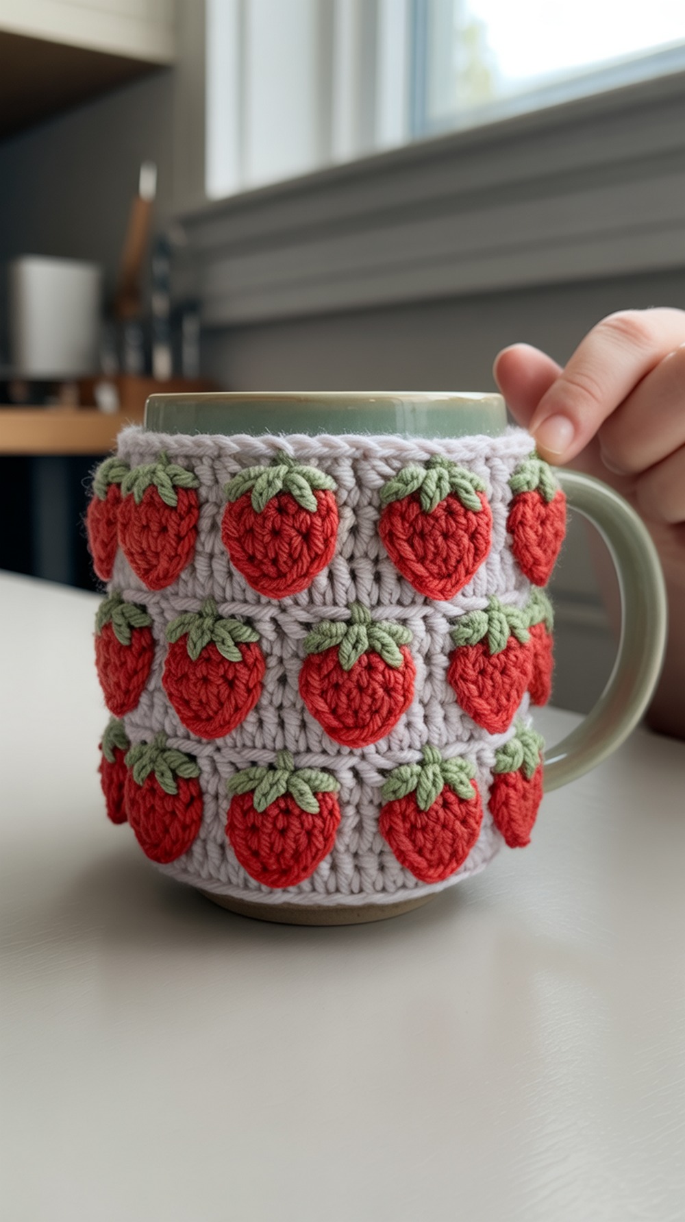 Strawberry Coffee Cup Cozy