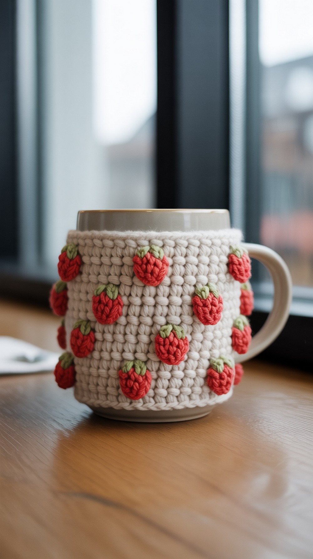 Strawberry Stitch Coffee Sleeve