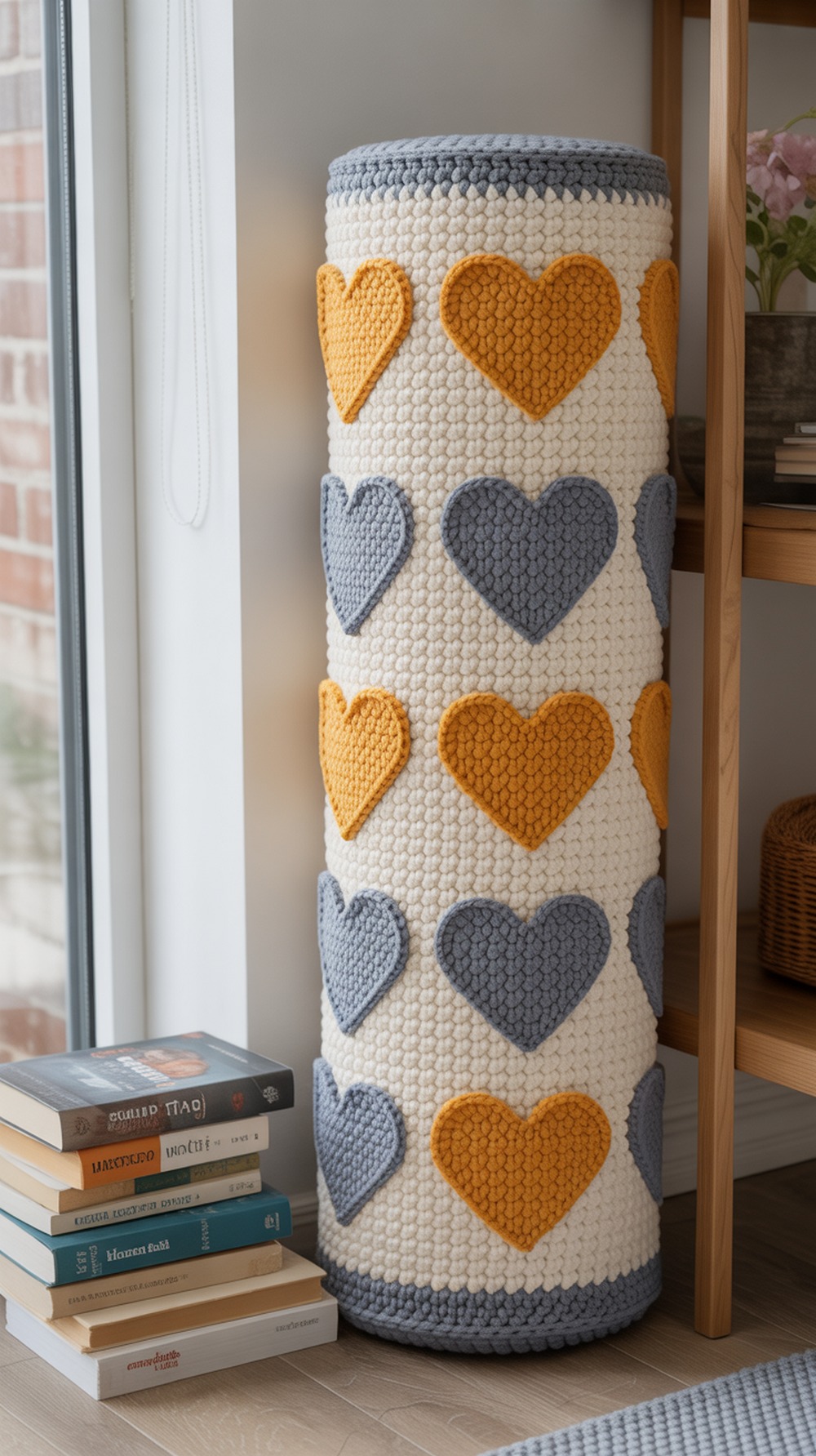 Sunburst Heart Granny Floor Cushion