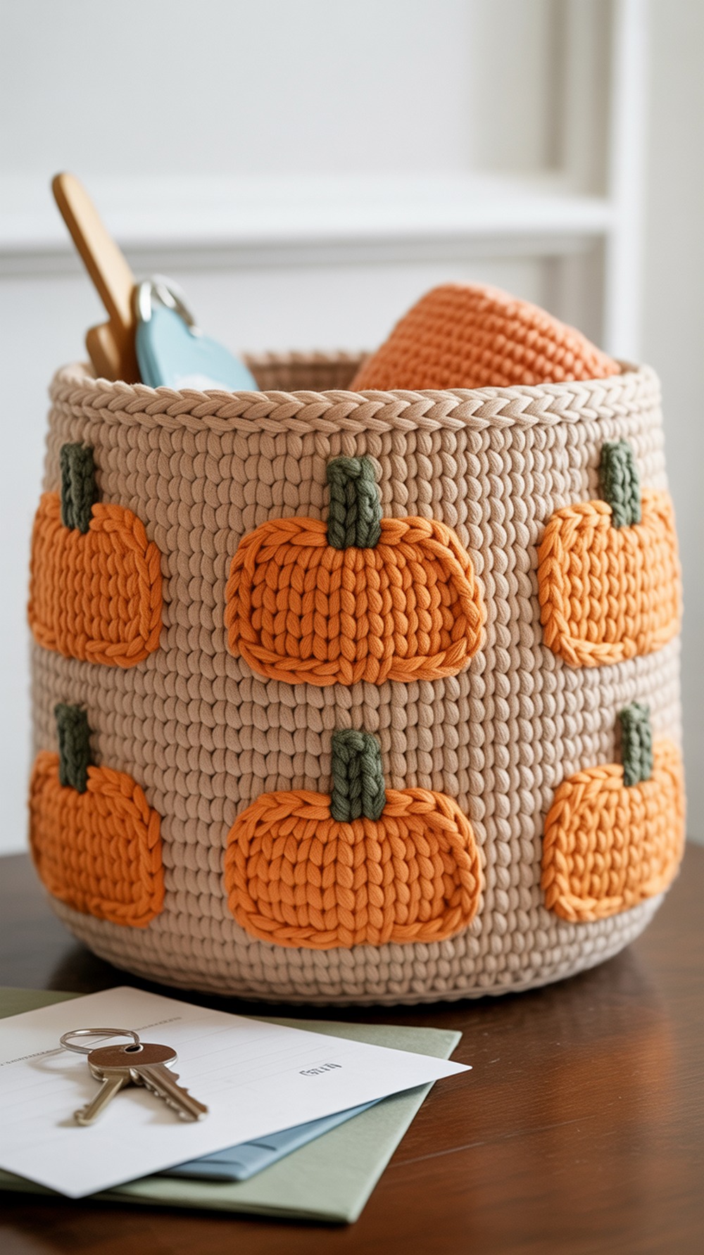 Tapestry Pumpkin Basket