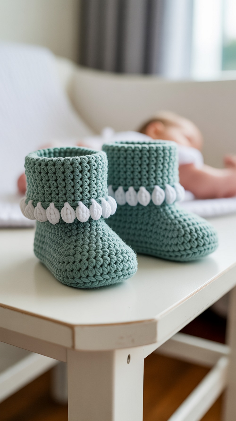 Tulip Trim Cuffed Booties