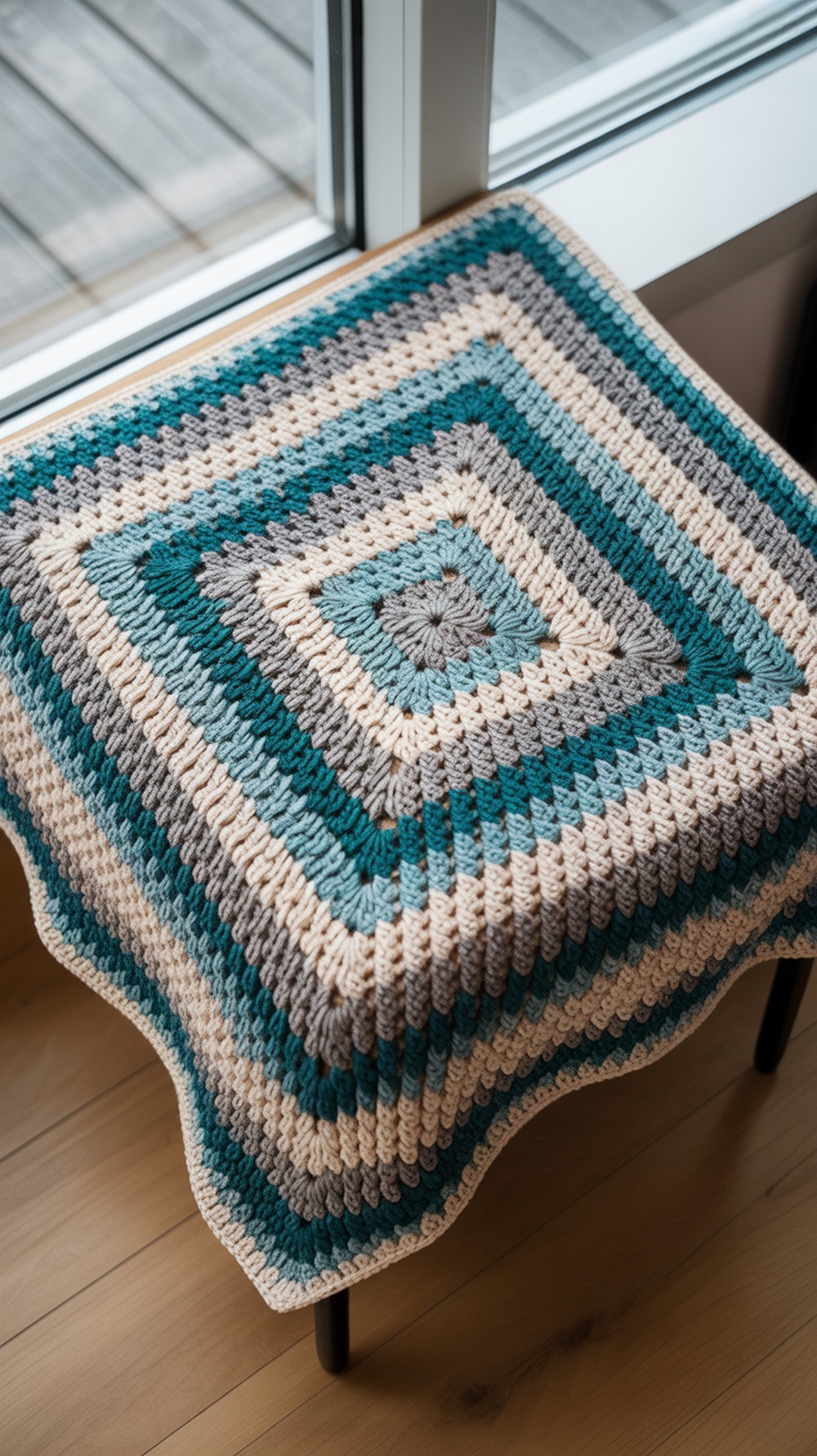 Tunisian Entrelac in a Square