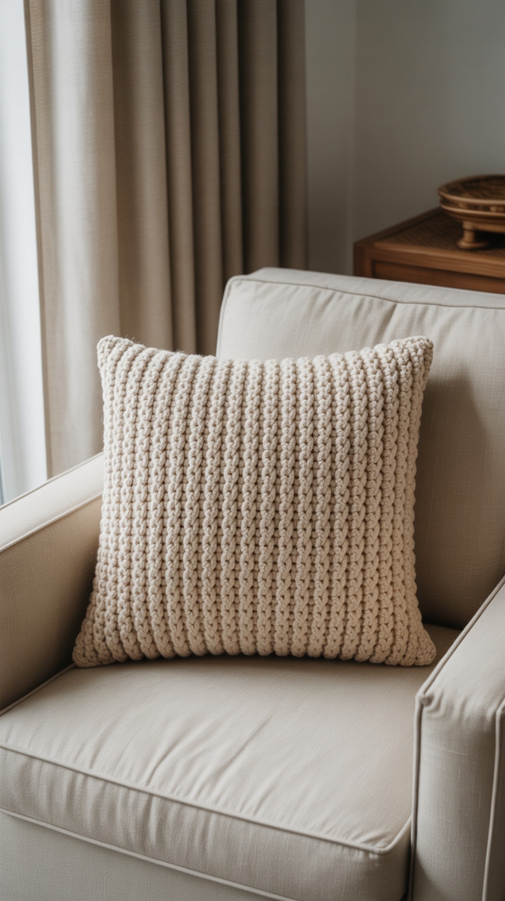 V Puff Stitch Pillow