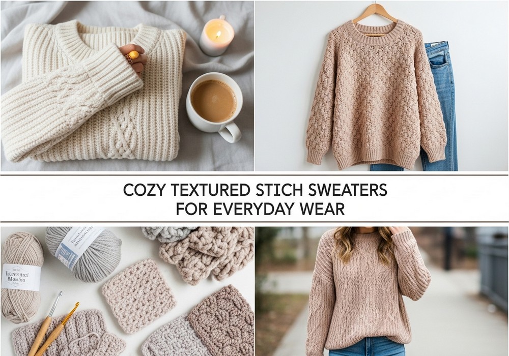 12 Cozy Crochet Textured Stitch Sweater Ideas