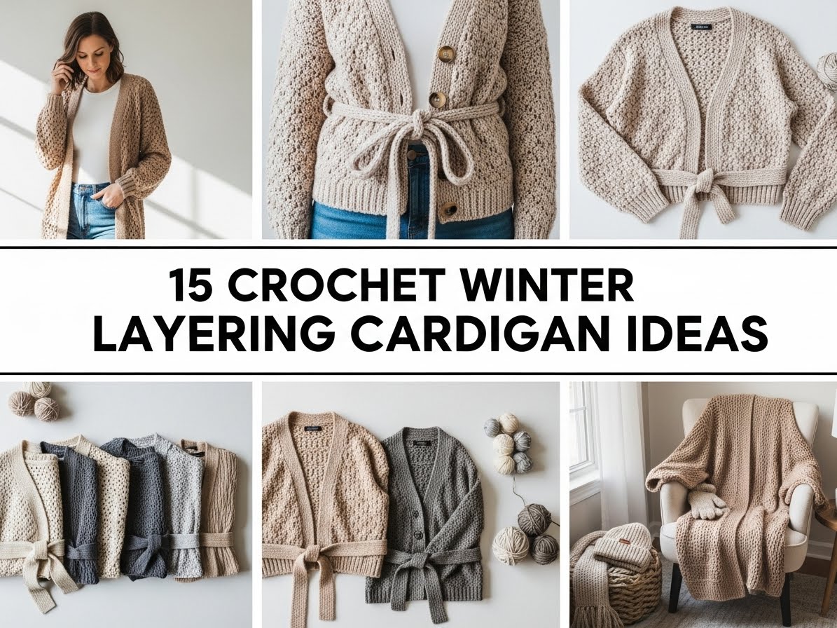 15 Crochet Winter Layering Cardigan Idea
