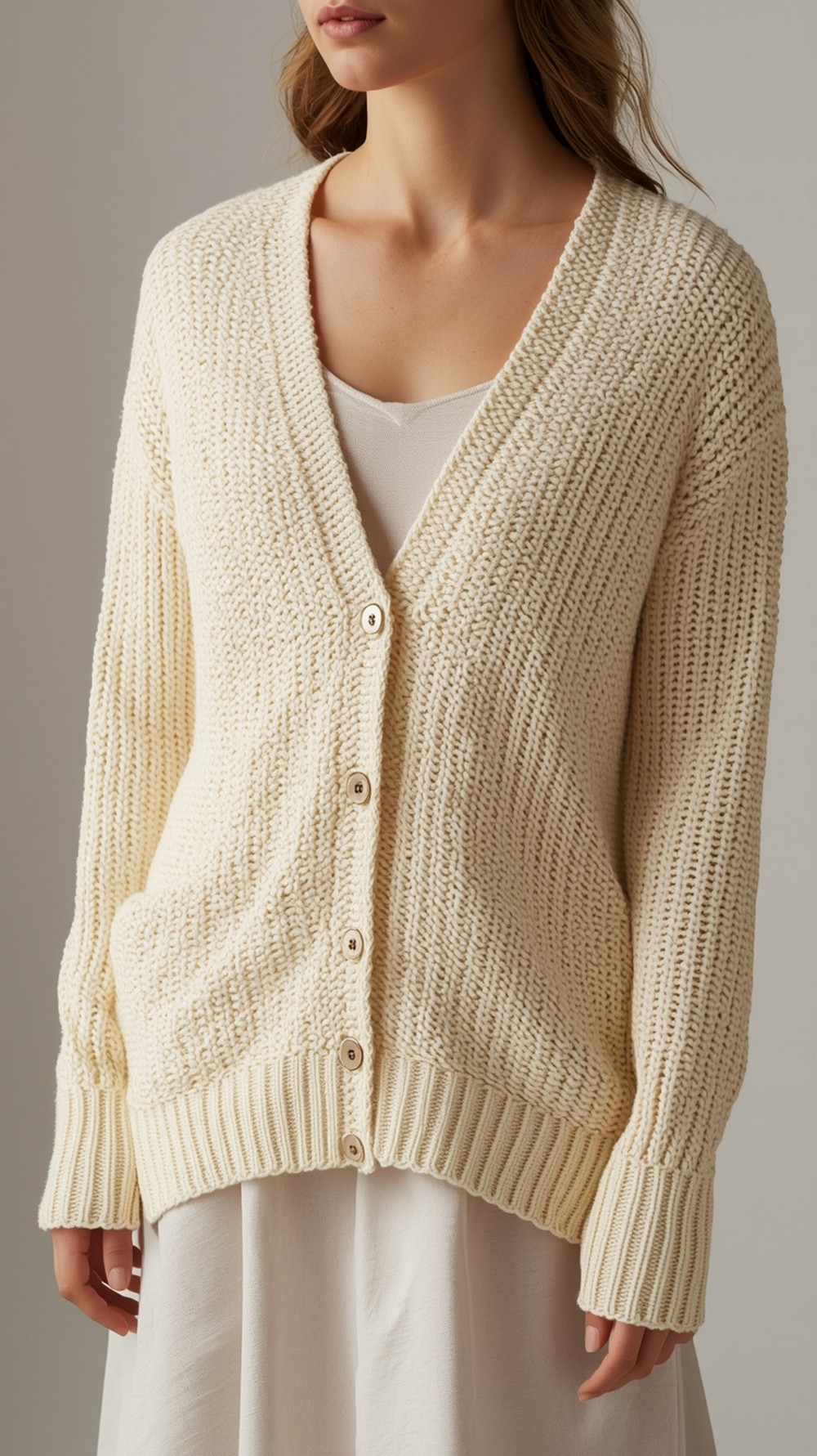 Aria V-Neck Button Cardigan