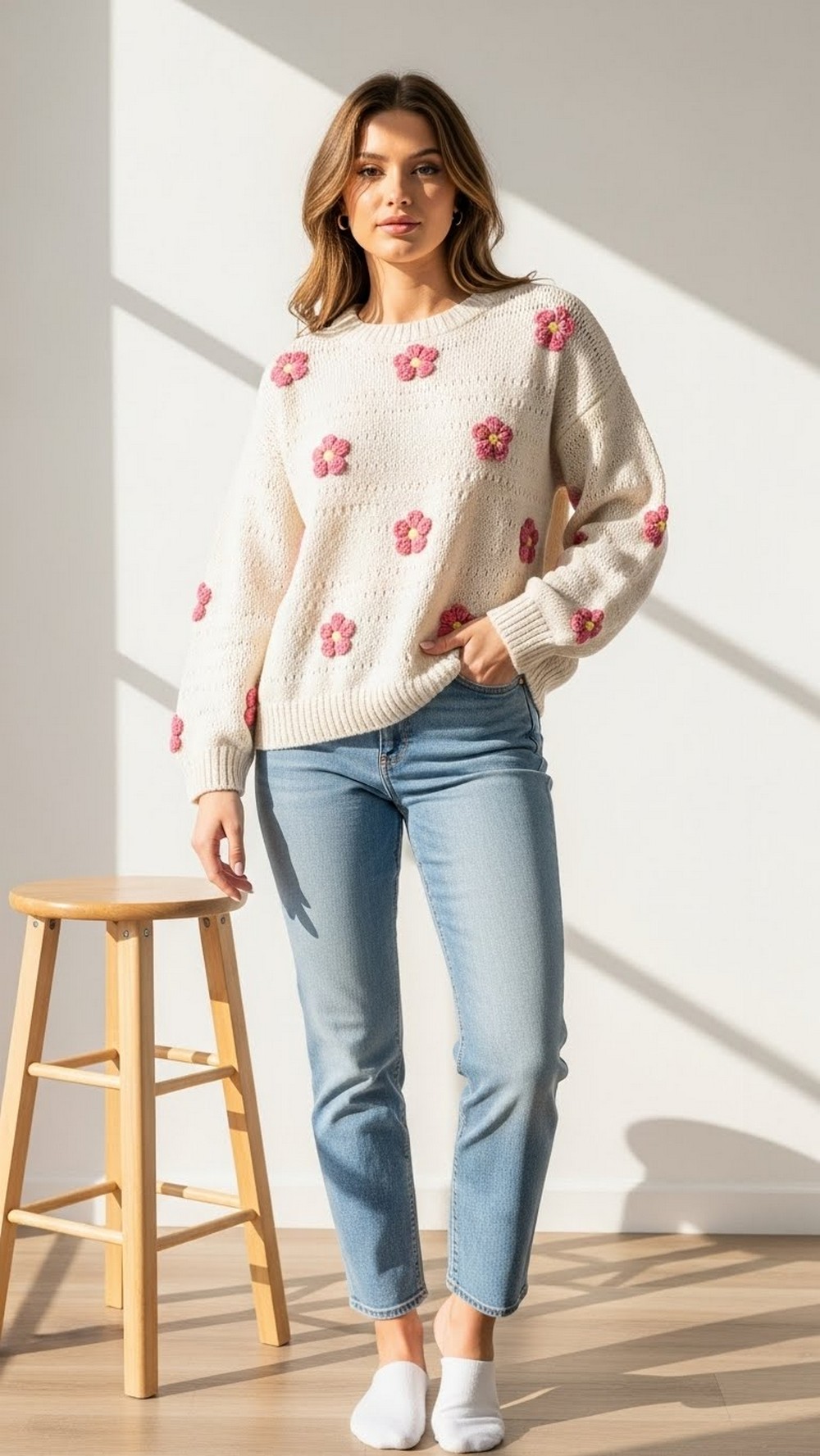 Cherry Blossom Flower Sweater
